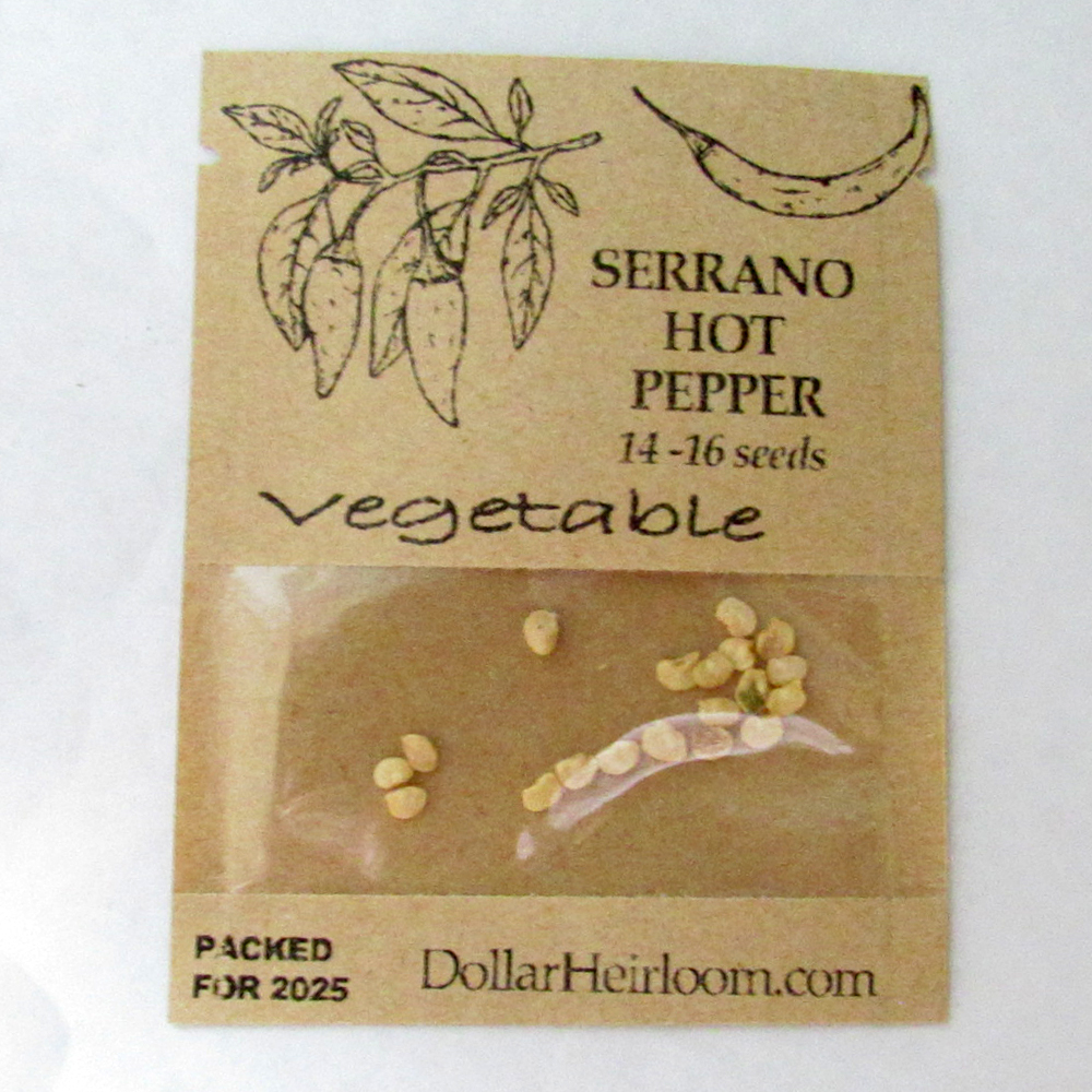 Pepper – Hot – Serrano Tampiqueno (14-16 Seeds)