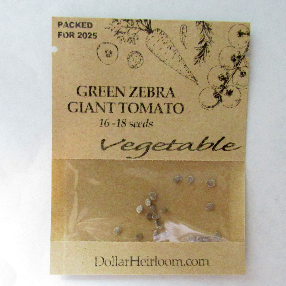 Tomato – Slicing – Green Zebra Giant (16-18 Seeds)